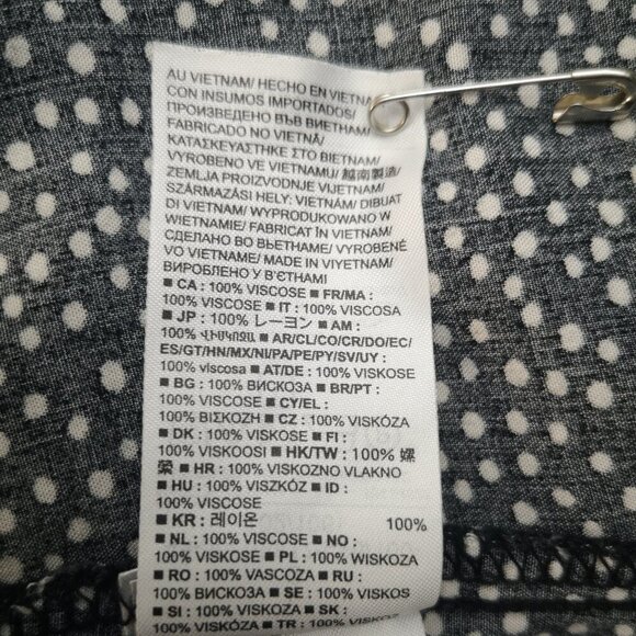 Gap Ladies Size Large Black with White Dots V-neck Dress - Picture 6 of 12